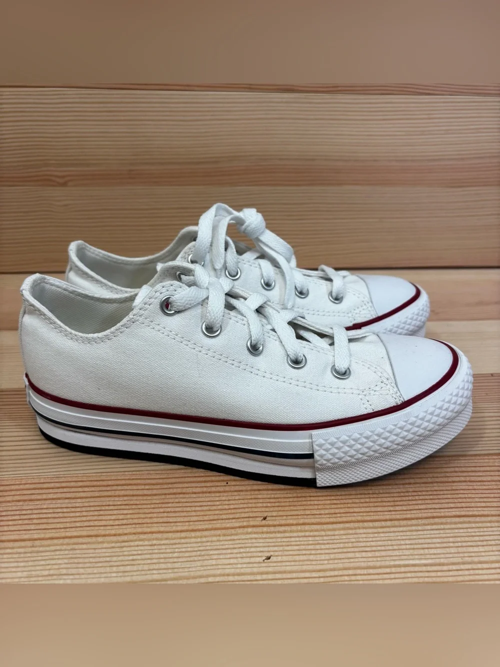 Converse Canvas All‎ Star CTAS EVA Lift OX Low Top White  Kids  Sz 2.5 Youth